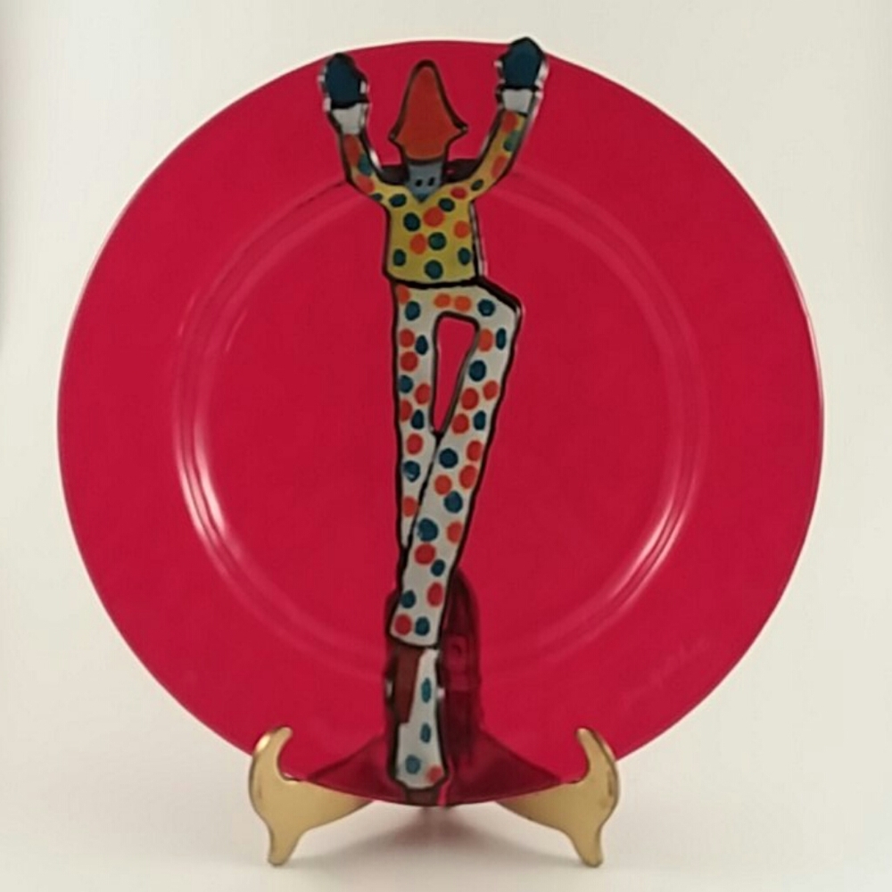 Collectible artisan glass plate by Jan Mitchell